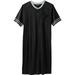 Men's Big & Tall Short-Sleeve Henley Nightshirt by KingSize in Black (Size 8XL/9XL) Pajamas