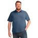 Men's Big & Tall Shrink-Less™ Lightweight Polo T-Shirt by KingSize in Heather Slate Blue (Size 8XL)