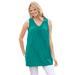 Plus Size Women's Perfect Sleeveless Shirred V-Neck Tunic by Woman Within in Waterfall (Size 4X)