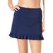 Plus Size Women's Ruffle-Trim Swim Skirt by Swim 365 in Navy (Size 16) Swimsuit Bottoms