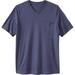 Men's Big & Tall Shrink-Less™ Lightweight Longer-Length V-neck T-shirt by KingSize in Heather Slate Blue (Size 9XL)