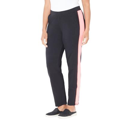 Plus Size Women's Glam French Terry Active Pant by Catherines in Black Pink Sunset (Size 4X)
