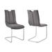 Orren Ellis Dining Chair w/ Metal Cantilever Base, Set Of 2 & Black Upholstered in Gray | 36 H x 19 W x 24 D in | Wayfair