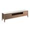 Meuble TV effet bois noyer et porcelaine blanc