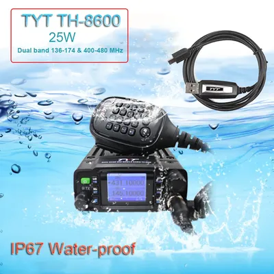 TYT-Mini Radio TH-8600 IP67 Étanche touristes Bande 136-174MHz/400-480MHz 25W AmPueblCar Radio
