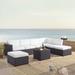 Crosley Biscayne Brown Wicker 6-piece Outdoor Seating Set with White Cushions