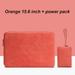 Rinhoo Laptop Sleeve Leather Waterproof Notebook Bag Zipper Shock-proof Computer Case Orange 15.6 Inches Charger Bag