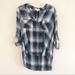 Anthropologie Tops | Anthropologie | Cloth & Stone | Blue Plaid Top | L | Color: Blue/White | Size: L