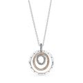 Pandora Signature interlocking circles sterling silver and 14k rose gold-plated pendant with clear cubic zirconia and necklace
