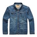 YoungSoul Men's Big and Tall Denim Trucker Jacket Oversized Jean Coat for Spring Autumn Blue UK 5XL / Label 8XL