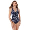 Miraclesuit 6524488-MDN Women's Thoroughbred Oceanus Midnight Blue Shaping Swimsuit 12