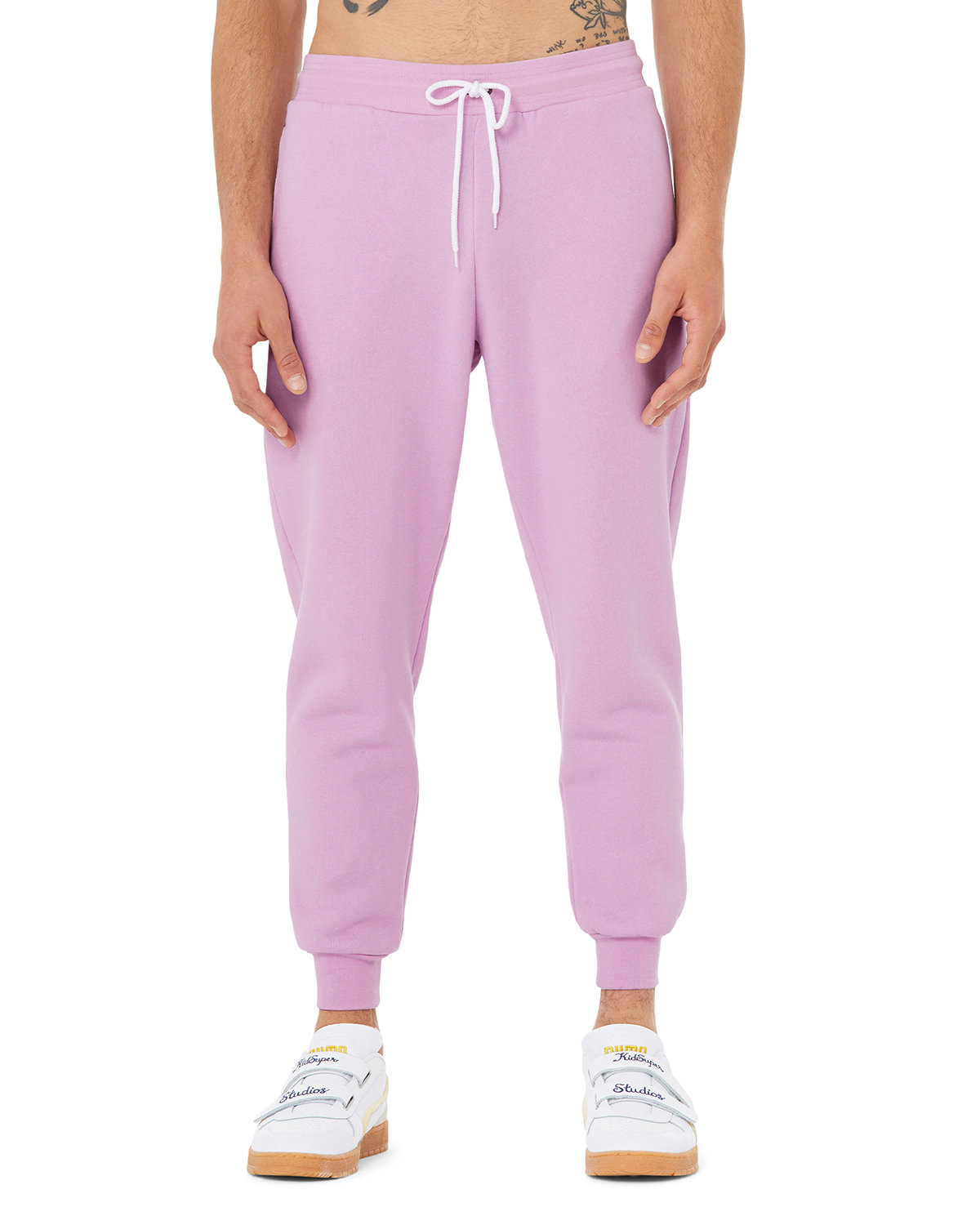 Bella + Canvas 3727 Jogger Sweatpant in Lilac size Large | Fleece B3727, BC3727