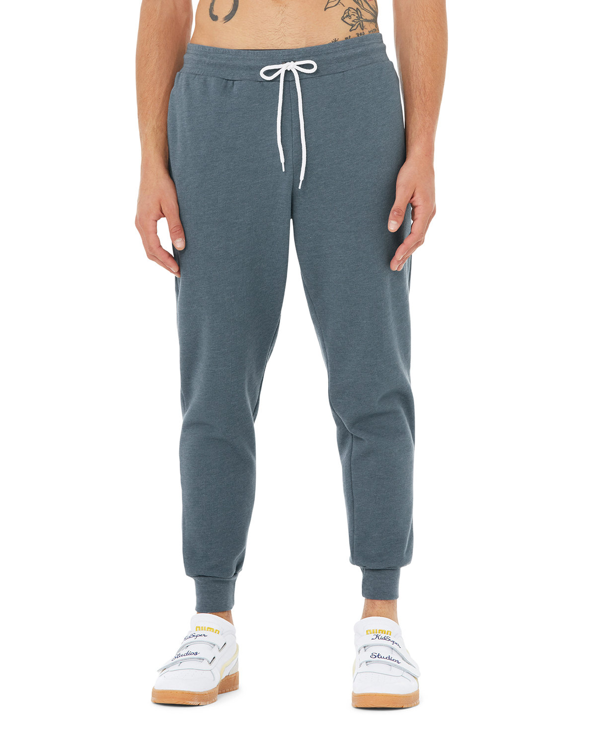 Bella + Canvas 3727 Jogger Sweatpant in Heather Slate size XL | Fleece B3727, BC3727