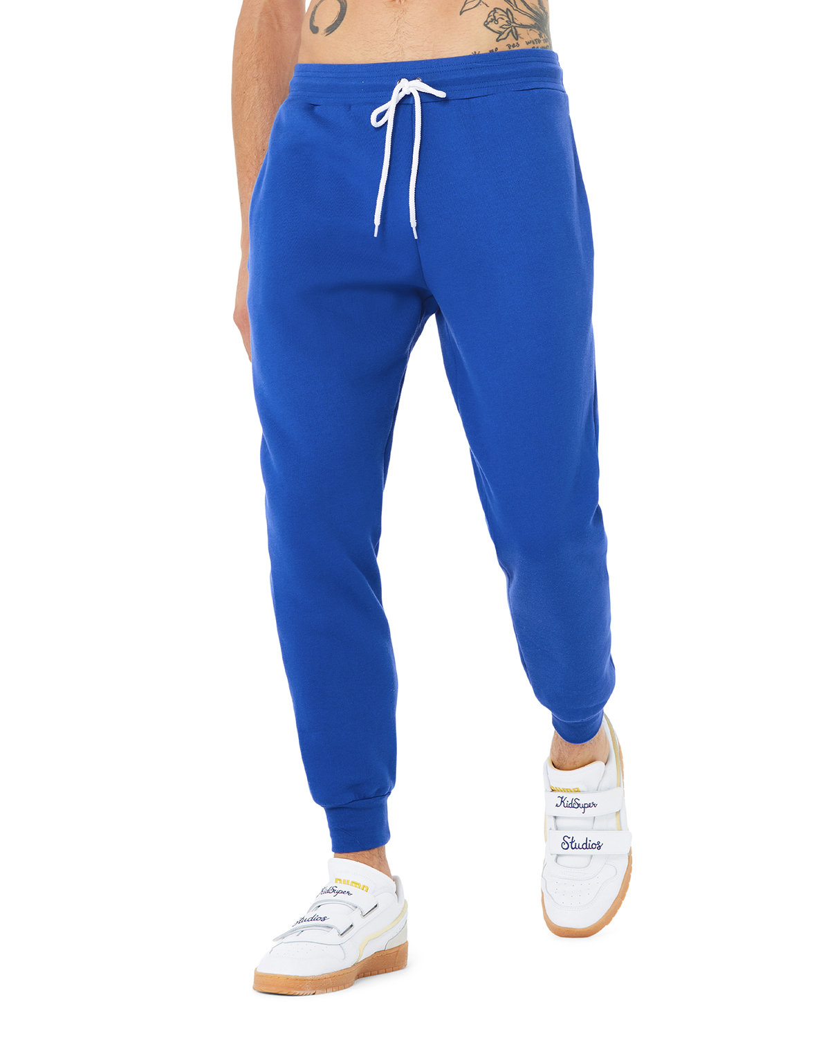Bella + Canvas 3727 Jogger Sweatpant in True Royal Blue size Small | Polyester Blend B3727, BC3727