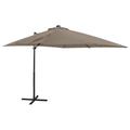 vidaXL Parasol déporté avec mât et lumières LED Taupe 250 cm