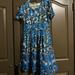 Lularoe Dresses | Lularoe Short Sleeve Flowered Dress | Color: Blue/Yellow | Size: 2x