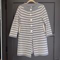 J. Crew Sweaters | J Crew Gray Ivory Stripe Sweater Coat Wool Small | Color: Cream/Gray | Size: S