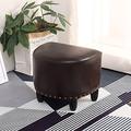 YLMF Small Foot Stool for Living Room Brown Leather Ottoman Stools With Non-slip Legs for Sofa,Living Room,Bedroom Lightweight and Portable(40cm×31cm×32cm)
