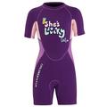 AIEOE Kids Shorty Wetsuit Keep Warm 2.5mm Thickness Childrens Wetsuit Quick Drying Wetsuit Summer Diving Swimming Surfing Suits Girls One Piece Swimsuit Back Zipper Short Sleeve Swimwear S-XXL