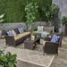 St. Lucia Outdoor 7 Seater Wicker Chat Set by Christopher Knight Home