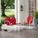 Griffith 2 Piece Metal Outdoor Conversation Seating Set - Loveseat & Chair in Red Finish