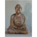 15" White Finished Meditating Buddha Outdoor Garden Statue