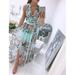 dresses summer dress for women Womens Fashion Maxi Sexy Strap Floral Chiffon V Neck Floral Print Long Dress