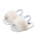 Shengshi Fashion Faux Fur Baby Shoes Summer Cute Infant Baby boys girls shoes soft sole indoor shoes for 0-18M White 12#