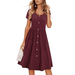 NHT&WT Women's Short Sleeve Scoop Neck Sundress Summer Casual Dress