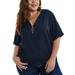 MAWCLOS Women Summer Loose Short Sleeve T Shirt Boho Baggy Tunic Tops Lady Oversized V Neck Blouse Tops Work Shirt Plus Size