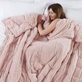 TEDDY FLEECE Weighted Blanket for Adults Kids Soft Sherpa Throw Sleep Therapy Autism Sensory Anxiety Stress Relief Insomnia Sleeping Aid (Blush Pink, King Size - 150cm x 200cm - 10kg (22lb))