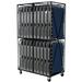 Blantex Inc. Blantex Cart for Easy Storage & Movement w/ 3 Full Steel Shelf Cart w/ 20 XB-1 Cots in Black | 81 H x 26.25 W x 26.25 D in | Wayfair