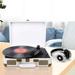 DIGITNOW Turntable Record Player 3 Speeds w/ Built-In Stereo Speakers in White | 14 H x 11 W x 5 D in | Wayfair M417-White