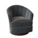 Barrel Chair - Fairfield Chair Tipsy 28.75" W Swivel Barrel Chair Polyester in Gray/Brown | 30.25 H x 28.75 W x 31 D in | Wayfair