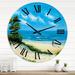 East Urban Home Couple At The Beach - Nautical & Coastal wall clock Metal in Blue | 29 H x 29 W x 1 D in | Wayfair 04A4723BA8944AC8A1E5FF3C5E7E5901