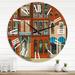 East Urban Home Facade of Shop In Paris I - French Country wall clock Metal in Red | 16 H x 16 W x 1 D in | Wayfair