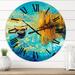 East Urban Home Turquoise Lake w/ Orange Trees During Sunset - Nautical & Coastal wall clock Metal in White | 23 H x 23 W x 1 D in | Wayfair