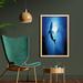 East Urban Home Underwater World Fish Silhouettes Circling in Sea Surreal Ocean Life - Picture Frame Photograph Print on Fabric Fabric | Wayfair