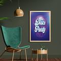 East Urban Home Retro Lettering on Disco Ball Night Club Theme Dance & Music - Picture Frame Textual Art Print on Fabric Fabric | Wayfair