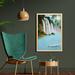 East Urban Home Image of a Grand Waterfall w/ Swans in The Lake Sunny Day Nature - Picture Frame Photograph Print on Fabric Fabric | Wayfair