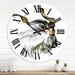 East Urban Home Monochrome Portrait Of Goat II - Farmhouse wall clock Metal in White | 36 H x 36 W x 1 D in | Wayfair