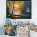 East Urban Home Morning Summer w/ Beautiful River Spring Forest - Painting on Canvas in Green | 12 H x 20 W x 1 D in | Wayfair