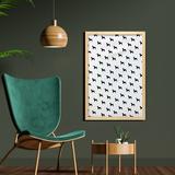 East Urban Home Monochrome Dachshund Silhouettes Breed Dog Domestic Canine Pattern Active Pet - Picture Frame Graphic Art Print on Fabric Fabric | Wayfair