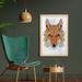 East Urban Home Geometric Fox Portrait w/ Oriental Ornaments Totem Animal Fauna Design - Picture Frame Graphic Art Print on Fabric Fabric | Wayfair