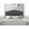 Red Barrel Studio® Panel Headboard Upholstered/Wood & Upholstered/Linen in Gray/Brown | 54 H x 64.5 W x 3 D in | Wayfair