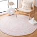 Pink/White 72 x 0.39 in Indoor Area Rug - Gracie Oaks Round Andrew-Jayden Handmade Ivory/Pink Area Rug Polyester | 72 W x 0.39 D in | Wayfair