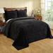 Bungalow Rose Rio Standard Cotton 116 TC Coverlet/Bedspread Set Chenille/Cotton in Black | Full/Double Coverlet + 2 Standard Pillowcases | Wayfair