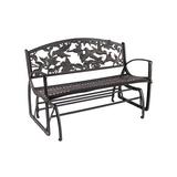 Red Barrel Studio® Aonan Hummingbird Outdoor Glider Bench in Brown | 32.5 H x 50 W x 25 D in | Wayfair 6618F1C03F744DDB8D2BA84C83140A07