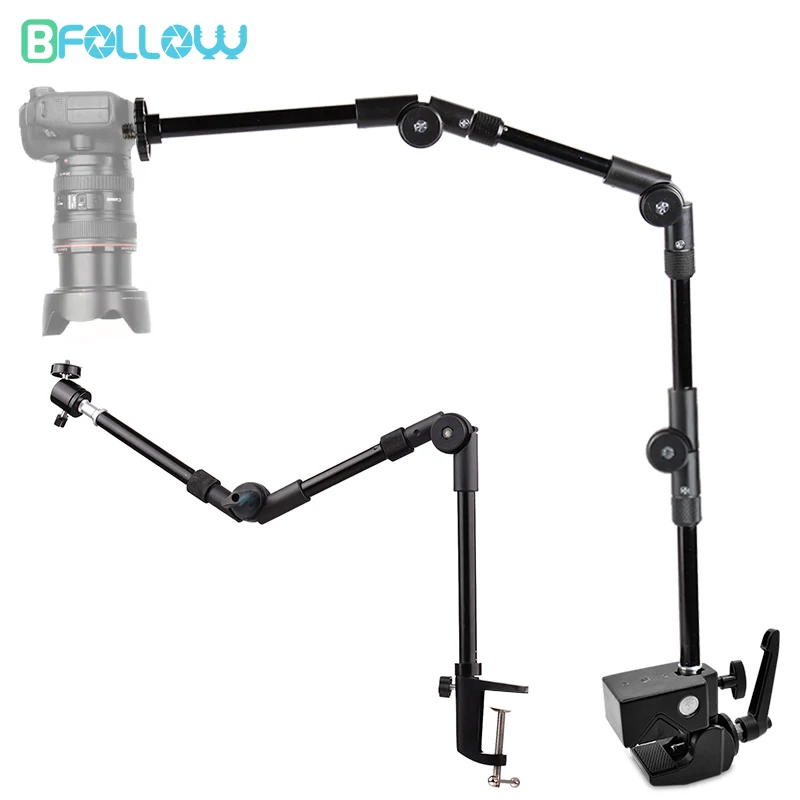 BFOLLOW bras magique articulé 25 "32" support à pince pour appareil photo reflex numérique caméscope prise de vue vidéo aérienne Webcam tablette support de téléphone