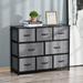 HOMCOM 8-Drawer Dresser, 3-Tier Fabric Chest of Drawers, Storage Tower Organizer Unit with Steel Frame Wooden Top for Bedroom